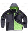 Parka deportiva acolchada con capucha en tejido Ripstop