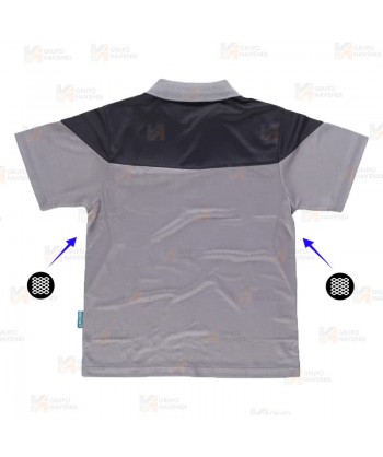 Polo bicolor en tejido transpirable color gris/negro