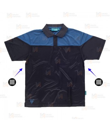Polo bicolor en tejido transpirable color azafata/negro