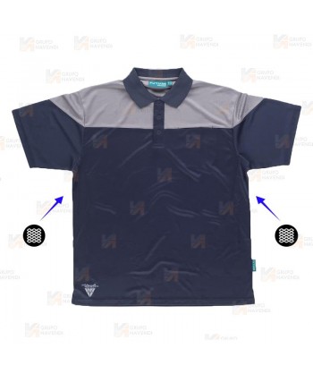 Polo bicolor en tejido transpirable color negro/gris