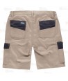 Bermuda laboral multibolsillos con tejido elástico color beige/negro