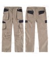 Pantalón laboral multibolsillos con tejido elástico  color beige/negro