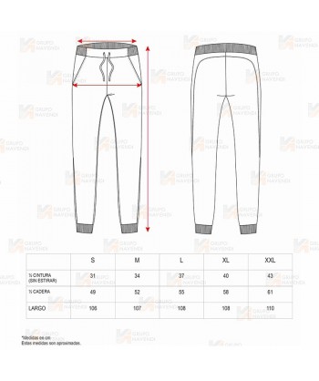 Pantalón sanitario con tejido elástico y elásticos en los bajos. Cintura con cordón y elásticos