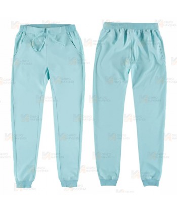 Pantalón sanitario con tejido elástico y elásticos en los bajos. Color turquesa claro