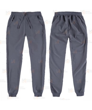 Pantalón sanitario con tejido elástico y elásticos en los bajos. Color gris oscuro