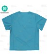 Casaca sanitaria de cuello pico en tejido elástico color turquesa (Unisex)