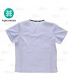 Casaca sanitaria de cuello pico en tejido elástico color blanco (Unisex)