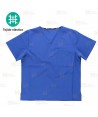 Casaca sanitaria de cuello pico en tejido elástico color royal (Unisex)