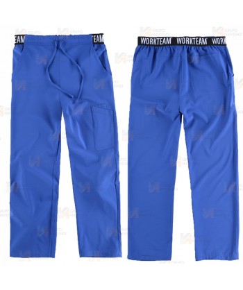 Pantalón sanitario con tejido elástico color azulina con cordones (Unisex)