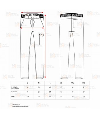 Pantalón sanitario con tejido elástico color blanco con cordones (Unisex)