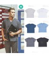 Casaca sanitaria de cuello pico en tejido elástico (Unisex)