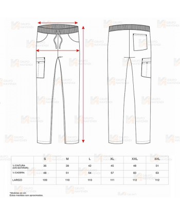 Pantalón sanitario con tejido elástico y cordones (Unisex)