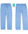Pantalón sanitario con tejido elástico color celeste con cordones (Unisex)