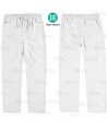 Pantalón sanitario con tejido elástico color blanco con cordones (Unisex)