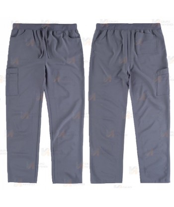 Pantalón sanitario con tejido elástico color gris con cordones (Unisex)