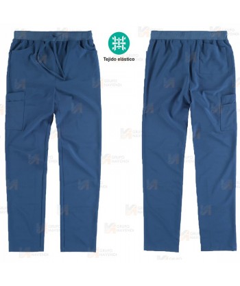 Pantalón sanitario con tejido elástico color azafata con cordones (Unisex)