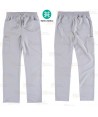Pantalón sanitario con tejido elástico color gris claro con cordones (Unisex)
