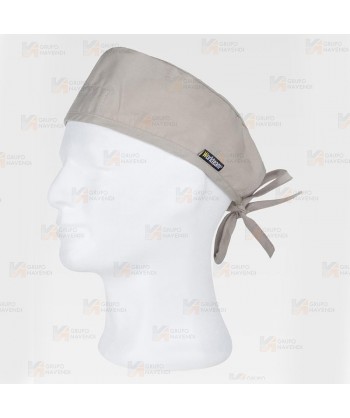 Gorro sanitario con ajuste de tiras color gris topo