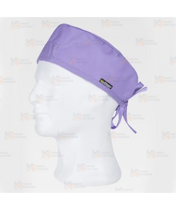 Gorro sanitario con ajuste de tiras color lila