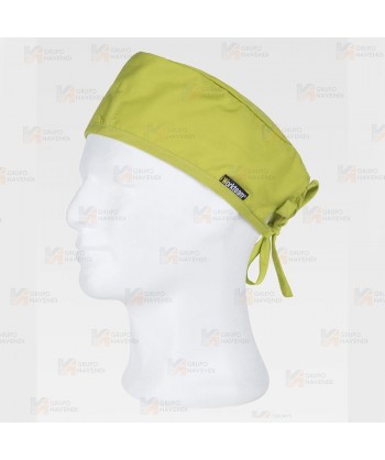 Gorro sanitario con ajuste de tiras color verde manzana