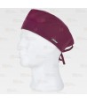 Gorro sanitario con ajuste de tiras color granate