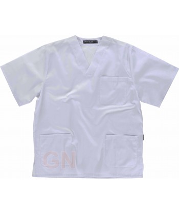 Conjunto sanitario unisex que soporta lavados a 60ºC color blanco