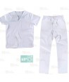Conjunto sanitario unisex que soporta lavados a 60ºC color blanco