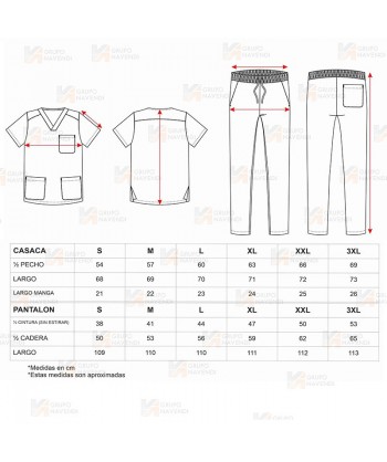 Conjunto sanitario unisex que soporta lavados a 60ºC color blanco