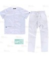 Conjunto sanitario unisex que soporta lavados a 60ºC color blanco