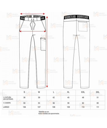 Pantalón de cocina pata gallo con elásticos y cordón
