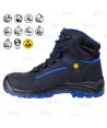 Botas de seguridad no metálicas S3 SRC E A ESD color negras y azul