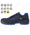 Zapatos de seguridad no metálicos S3 SRC E A ESD color negro y azul