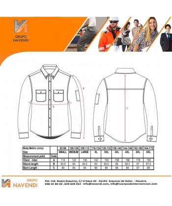 Camisa ignífuga, antiestática y anti arco ARC 2