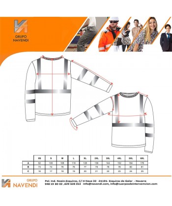 Camiseta ignífuga de fibra modacrílica y alta visibilidad ARC 2