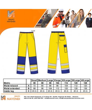 Pantalón ignífugo de alta visibilidad y multinorma 345 gr  (ARC 2)