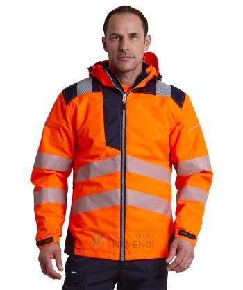 Parka corta bicolor de alta visibilidad con forro Insulatex