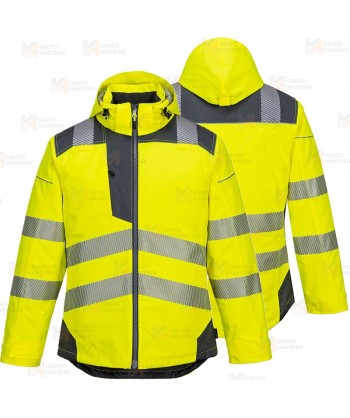 Parka corta bicolor de alta visibilidad con forro Insulatex