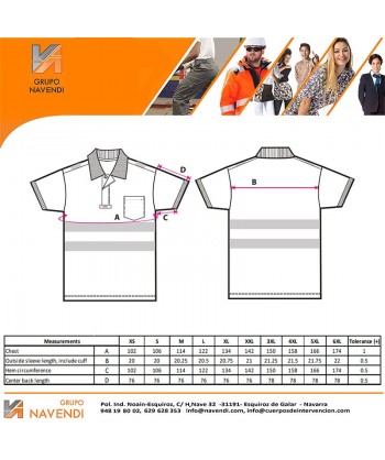 Polo bicolor bicapa de alta visibilidad con cintas segmentadas