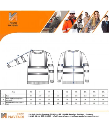 Sudadera clásica de cuello redondo, alta visibilidad