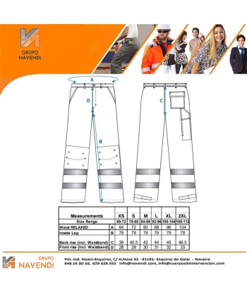 Pantalón bicolor alta visibilidad tejido antimanchas