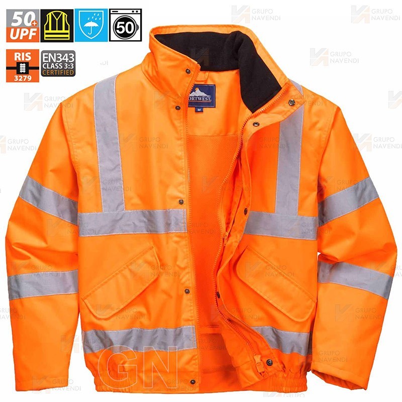Chubasquero impermeable y transpirable alta visibilidad