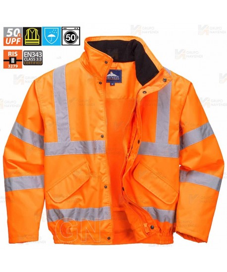 Chubasquero impermeable y transpirable alta visibilidad
