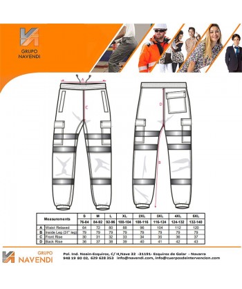 Pantalón deportivo con refuerzos en alta visibilidad naranja flúor
