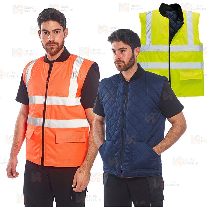 Chaleco reversible y acolchado de alta visibilidad