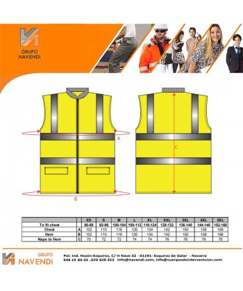 Chaleco reversible y acolchado de alta visibilidad