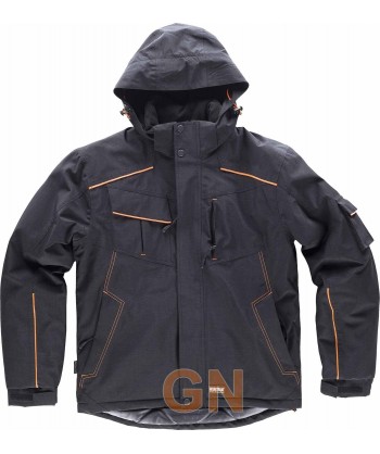 Parka deportiva impermeable y acolchada color negro