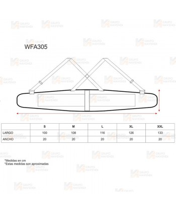 Faja lumbar ajustable con tirantes, alta visibilidad