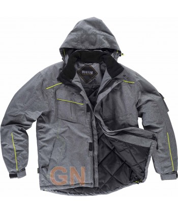 Parka deportiva impermeable y acolchada color gris