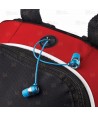 Mochila deportiva con bolsillo para medios digitales y salida para auriculares
