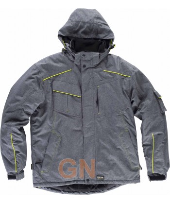 Parka deportiva impermeable y acolchada color gris